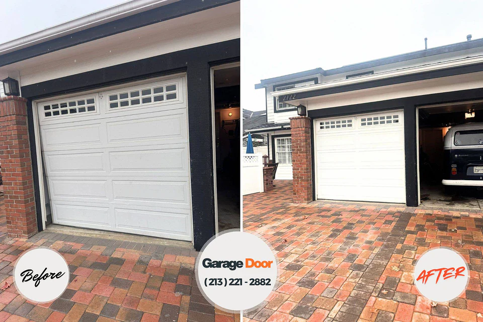 Before and after: garage door repair La Crescent, MN